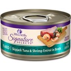 Wellness CORE Signature Selects Flaked Skipjack Tuna & Shrimp Entree in Broth Grain-Free Natural Canned Cat Food, 2.8-oz, case of 12