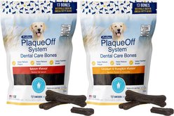 ProDen PlaqueOff System Natural Bacon Flavored + Chicken & Pumpkin Flavored Dental Bone Dog Treats