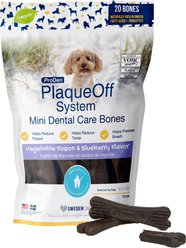 ProDen PlaqueOff System Vegetable Fusion & Blueberry Flavored Mini Dental Dog Treats, 20 count