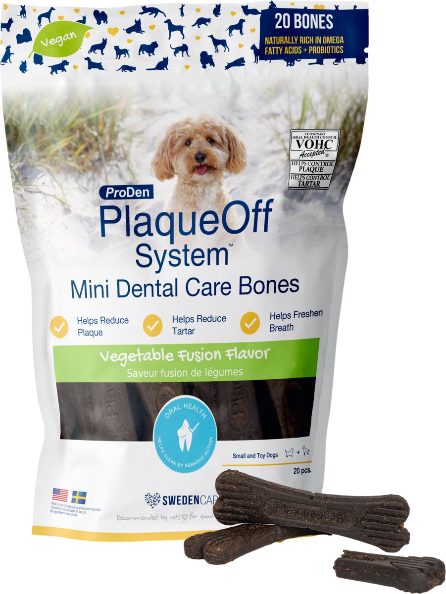 ProDen PlaqueOff System Vegetable Fusion Flavored Mini Dental Bone Dog Treats