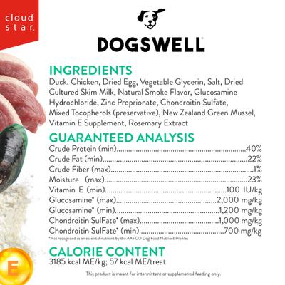 Show full view: Dogswell Hip & Joint Grillers Duck Recipe Grain-Free Dog Treats, 20-oz bag slide 4 of 11
