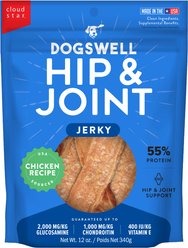 Dogswell Hip & Joint Jerky Chicken Recipe Grain-Free Dog Treats, 12-oz bag