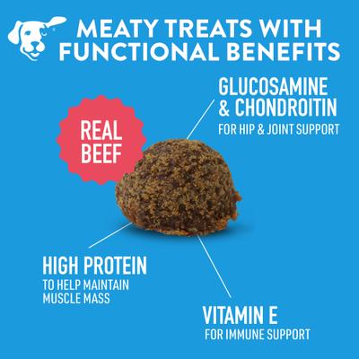 Show full view: Dogswell Hip & Joint Meatballs Beef Recipe Grain-Free Dog Treats, 14-oz bag slide 5 of 12