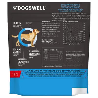 Show full view: Dogswell Hip & Joint Meatballs Beef Recipe Grain-Free Dog Treats, 14-oz bag slide 3 of 12