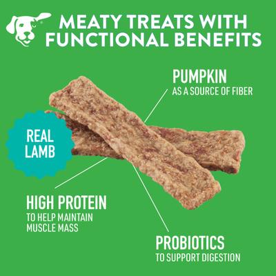 Show full view: Dogswell Gut Health Jerky Lamb Recipe Grain-Free Dog Treats, 20-oz bag slide 5 of 11