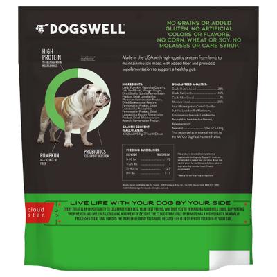 Show full view: Dogswell Gut Health Jerky Lamb Recipe Grain-Free Dog Treats, 20-oz bag slide 3 of 11