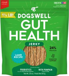 Dogswell Gut Health Jerky Lamb Recipe Grain-Free Dog Treats, 20-oz bag