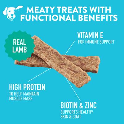 Show full view: Dogswell Skin & Coat Jerky Lamb Recipe Grain-Free Dog Treats, 10-oz bag slide 5 of 11