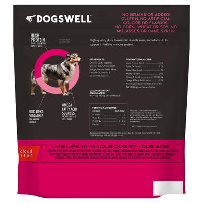 Show full view: Dogswell Immune System Jerky Duck Recipe Grain-Free Dog Treats, 20-oz bag slide 3 of 11