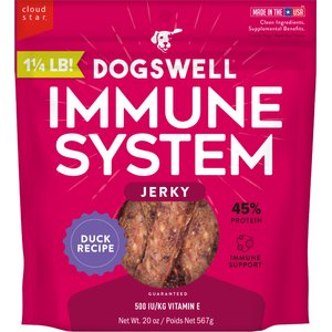 Dogswell Immune System Jerky Duck Recipe Grain-Free Dog Treats, 20-oz bag