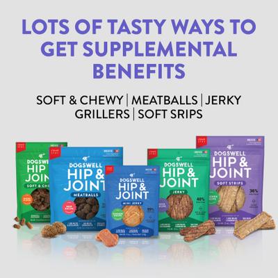Show full view: Dogswell Hip & Joint Jerky Beef Recipe Grain-Free Dog Treats, 10-oz bag slide 7 of 11