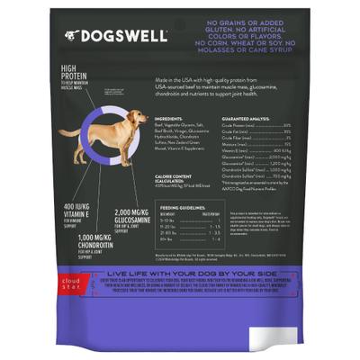 Show full view: Dogswell Hip & Joint Jerky Beef Recipe Grain-Free Dog Treats, 10-oz bag slide 3 of 11