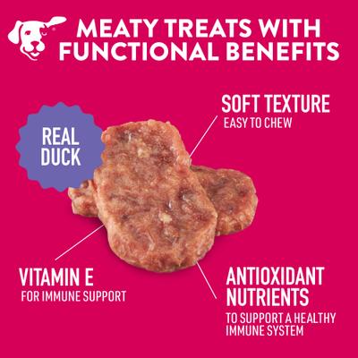 Show full view: Dogswell Immune System Mini Jerky Duck Recipe Grain-Free Dog Treats, 4-oz bag slide 5 of 11