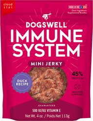Dogswell Immune System Mini Jerky Duck Recipe Grain-Free Dog Treats, 4-oz bag