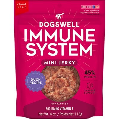 Dogswell Dogswell Immune System Mini Jerky Duck Recipe Grain-Free Dog Treats, 4-oz bag