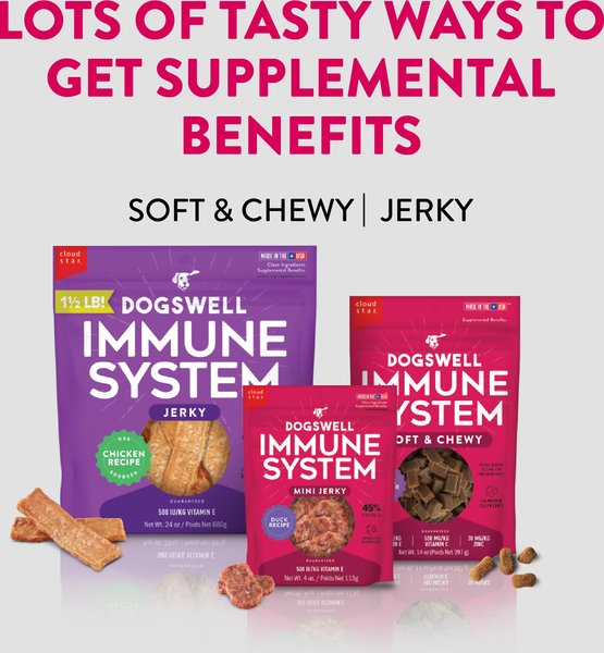 Dogswell Immune System Jerky Chicken Recipe Grain-Free Dog Treats