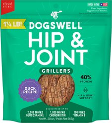 Dogswell Hip & Joint Grillers Duck Recipe Grain-Free Dog Treats, 20-oz bag