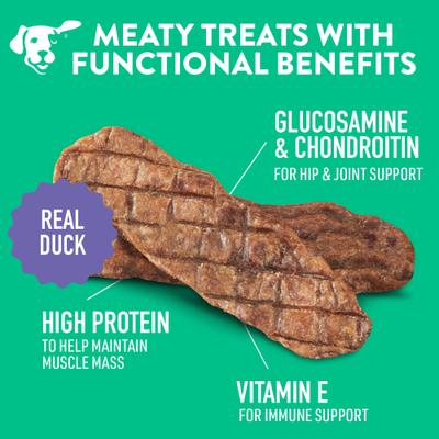 Show full view: Dogswell Hip & Joint Grillers Duck Recipe Grain-Free Dog Treats, 10-oz bag slide 5 of 11