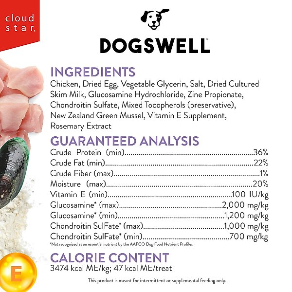 Show full view: Dogswell Hip & Joint Soft Strips Chicken Recipe Grain-Free Dog Treats, 20-oz bag slide 4 of 10