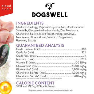 Show full view: Dogswell Hip & Joint Soft Strips Chicken Recipe Grain-Free Dog Treats, 20-oz bag slide 4 of 11