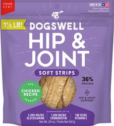 Dogswell Hip & Joint Soft Strips Chicken Recipe Grain-Free Dog Treats, 20-oz bag