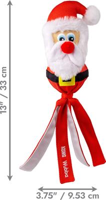Show full view: KONG Christmas Holiday Wubba Squeaky Plush Dog Toy, Color Varies, Large slide 2 of 4