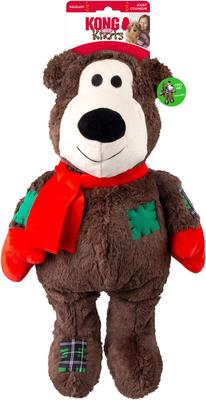Show full view: KONG Christmas Holiday Wild Knots Jumbo Bear Squeaky Plush Dog Toy, Color Varies, X-Large slide 3 of 5