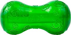 KONG Christmas Holiday Squeezz Dumbbell Dog Toy, Red/Green, Small slide 1 of 4