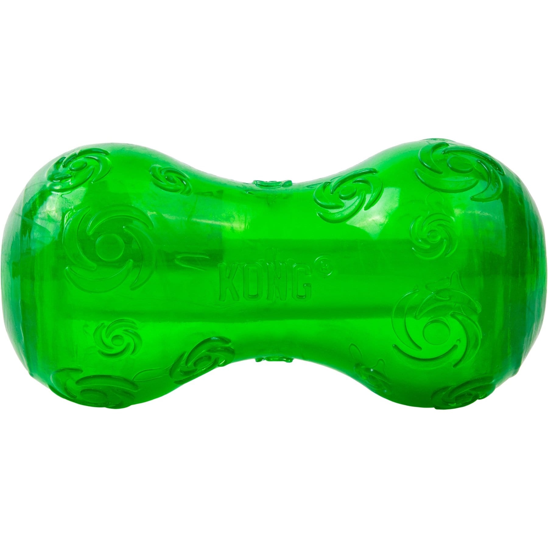 KONG Holiday Squeezz Dumbbell Dog Toy, Red/Green, Small