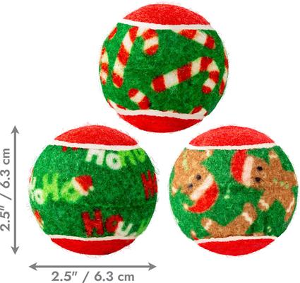 Show full view: KONG Christmas Holiday SqueakAir Balls Dog Toy, Medium, 6 count slide 2 of 3