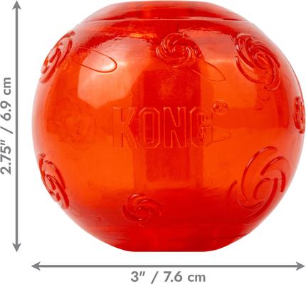 Show full view: KONG Christmas Holiday Squeezz Ball Dog Toy, Red/Green, Large slide 2 of 4