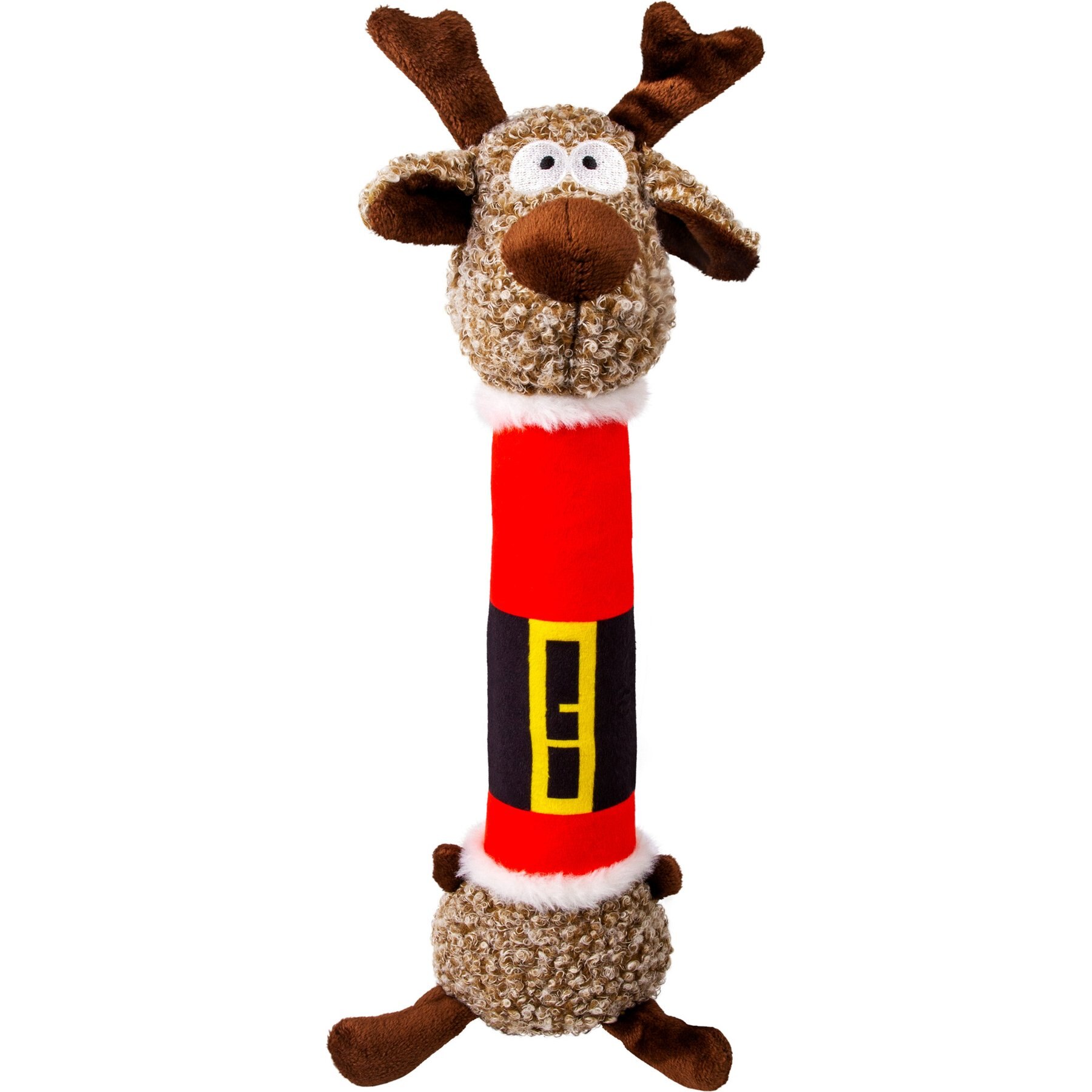 KONG Holiday Shakers Luvs Argyle Reindeer Squeaky Plush Dog Toy, Medium