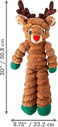 KONG Christmas Holiday Shakers Crumples Reindeer Squeaky Plush Dog Toy, Brown, X-Large slide 2 of 3