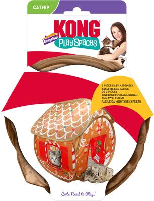 Show full view: KONG Holiday Play Spaces Bungalow Gingerbread Tunnel Cat Toy slide 3 of 4