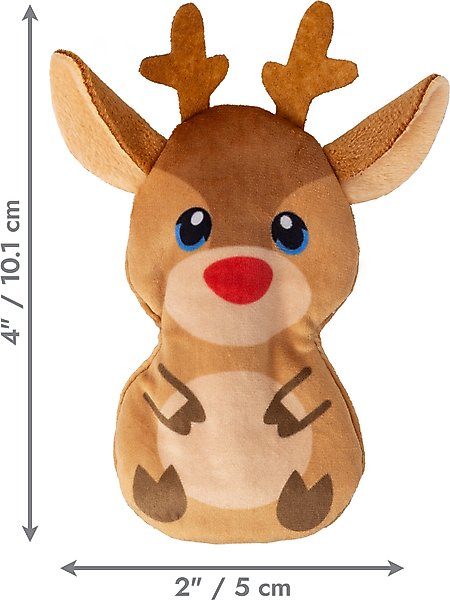 Show full view: KONG Holiday Refillables Reindeer Plush Cat Toy with Catnip, Brown slide 2 of 3