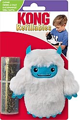 KONG Christmas Holiday Refillables Yeti Plush Cat Toy with Catnip, White slide 2 of 3