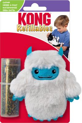 Show full view: KONG Christmas Holiday Refillables Yeti Plush Cat Toy with Catnip, White slide 4 of 5