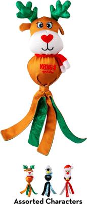 Show full view: KONG Christmas Holiday Wubba Squeaky Plush Dog Toy, Color Varies, Large slide 4 of 4