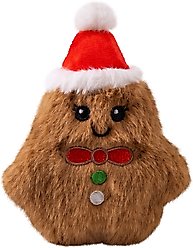 KONG Holiday Snuzzles Mini Gingerbread Squeaky Plush Dog Toy, Brown, X-Small