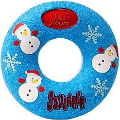 KONG Holiday AirDog Donut Ball Dog Toy, Blue, Medium