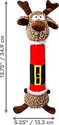 KONG Holiday Shakers Luvs Argyle Reindeer Squeaky Plush Dog Toy, Medium slide 2 of 2
