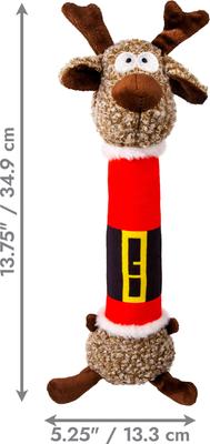 Show full view: KONG Holiday Shakers Luvs Argyle Reindeer Squeaky Plush Dog Toy, Medium slide 2 of 2