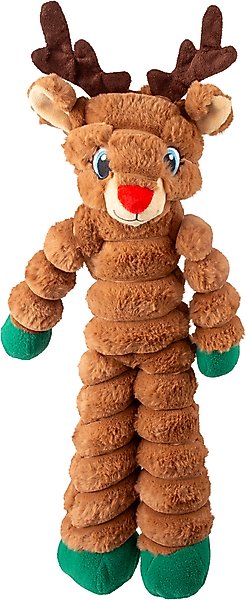 Show full view: KONG Holiday Shakers Crumples Reindeer Squeaky Plush Dog Toy, Brown, X-Large slide 1 of 3