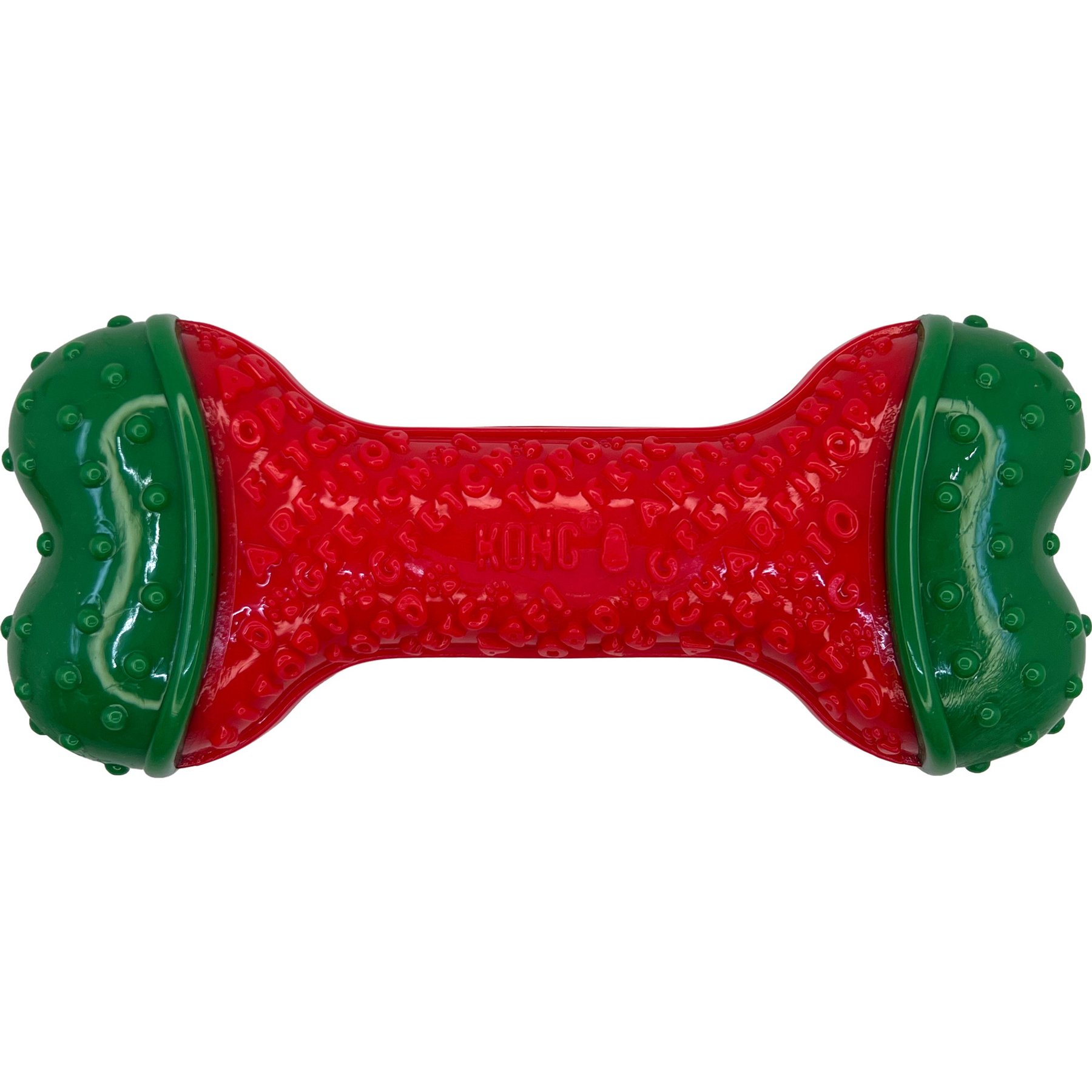 KONG Holiday CoreStrength Bone Dog Chew Toy, Red/Green, Medium/Large