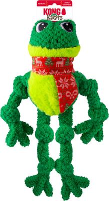 Show full view: KONG Christmas Holiday Knots Frog Squeaky Plush Dog Toy, Green, Large/X-Large slide 3 of 3