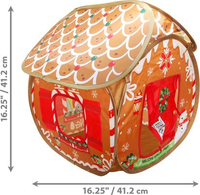 Show full view: KONG Holiday Play Spaces Bungalow Gingerbread Tunnel Cat Toy slide 2 of 4