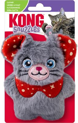 Show full view: KONG Christmas Holiday Cat Snuzzles Mouse Plush Cat Toy with Catnip, Color Varies slide 3 of 4