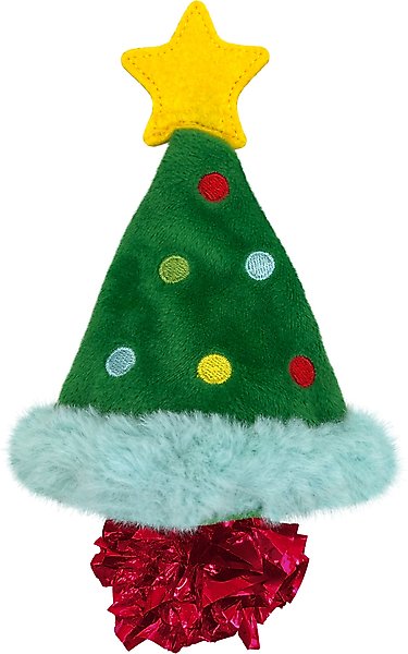 Show full view: KONG Holiday Crackles Christmas Tree Plush Cat Toy with Catnip, Green slide 1 of 3