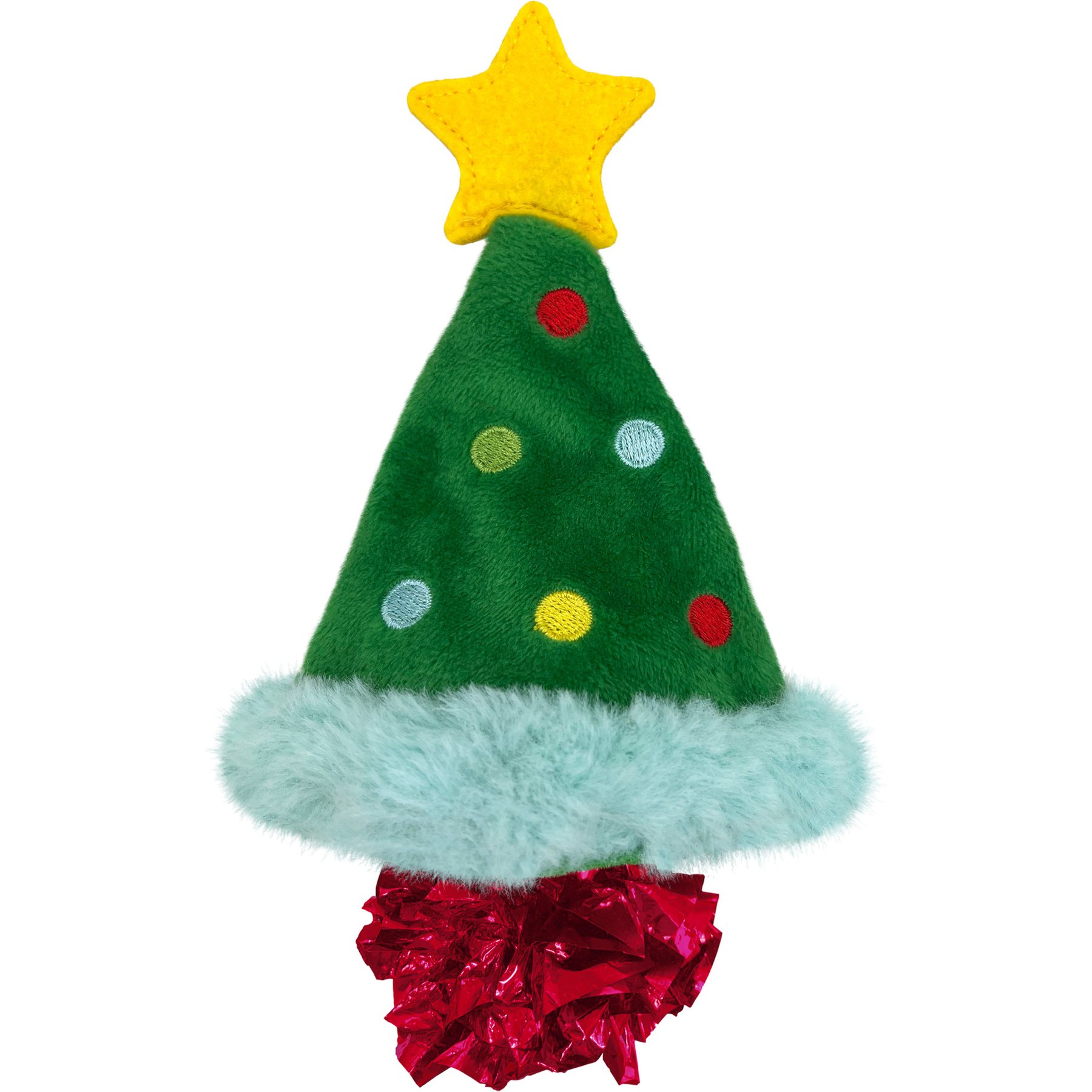 KONG Holiday Crackles Christmas Tree Plush Cat Toy with Catnip
