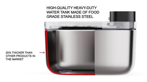 Show full view: GroovyPets Portable Automatic Stainless Steel Dog & Cat Water Fountain, 186-oz slide 8 of 9